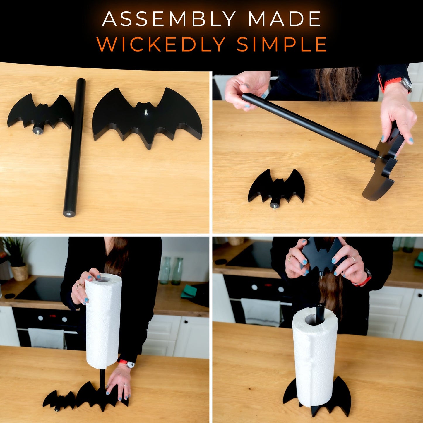 littlesyspooky Bat paper towel holder