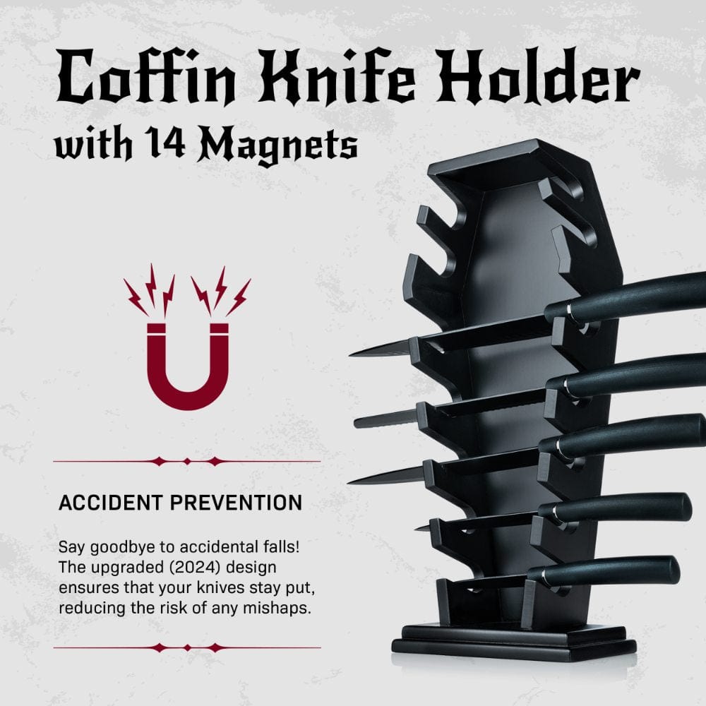 littlesyspooky Coffin knife holder with 14 Magnets