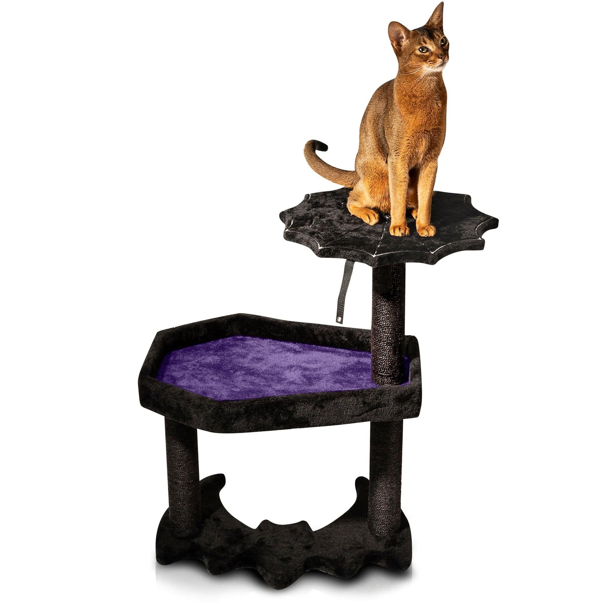 littlesyspooky Large / Black & Purple Gothic Cat Tree with Coffin Cat Bed